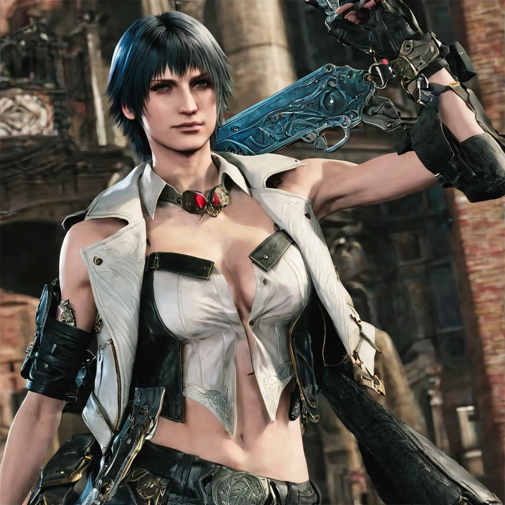 lady (from devil may cry 5:1.1), white bra
