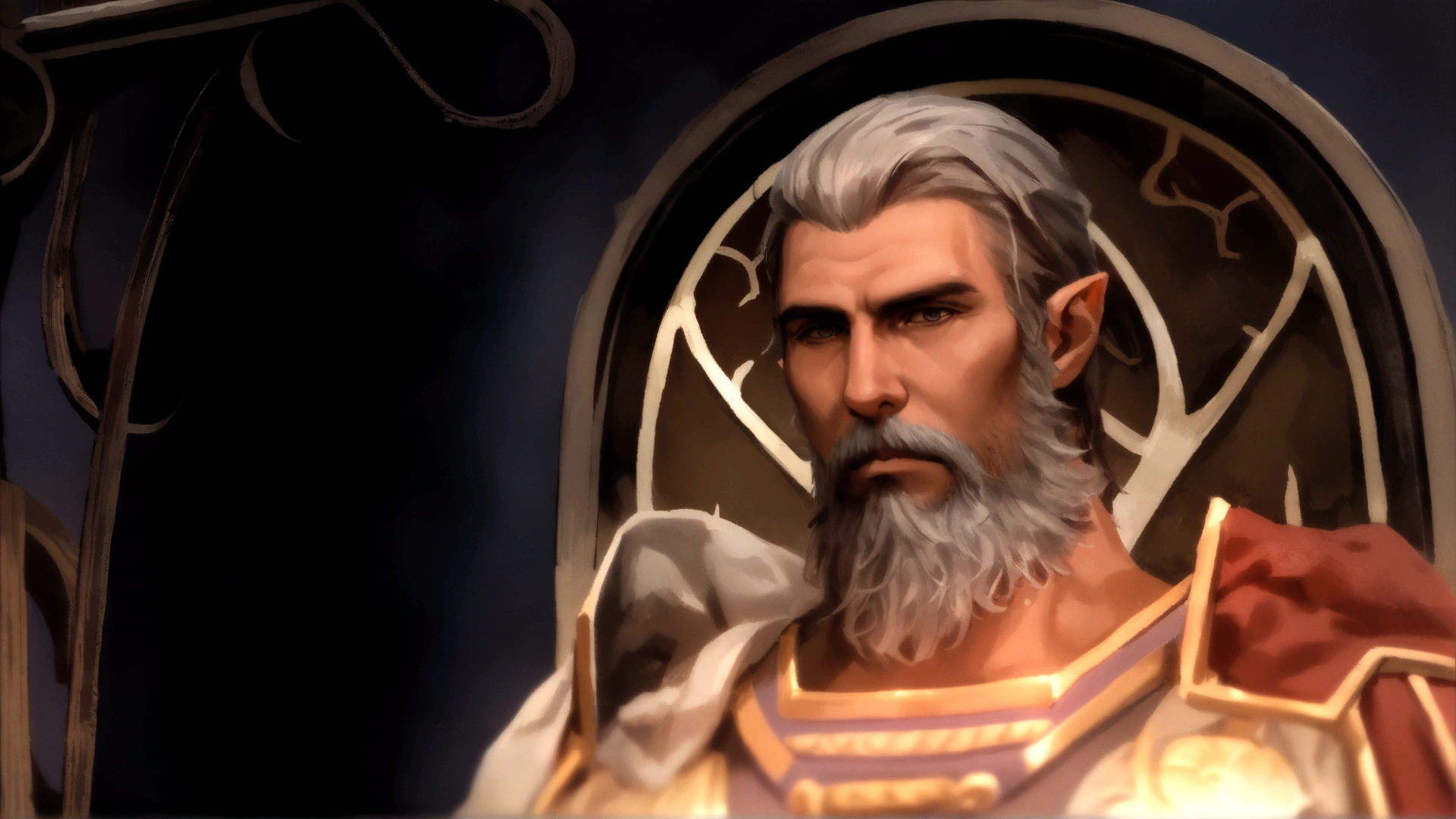 a close-up of a man with a beard and a sword, greybeard, (theseus greek:1.15), portrait of male god theseus, alfric overguard, known as Theseus in God of War 2, photo of a male cleric, dwarven, offwhite, silvery skinned male elf, painted portrait of rugged odin, photo of an adult male warrior
