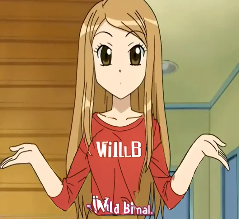 Black t shirt, wild logo on his shirt