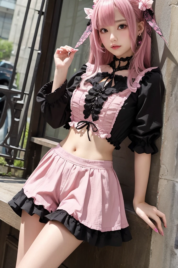 Sexy body、Gothic ta、Pink casual short、Plump body、Flandre motif