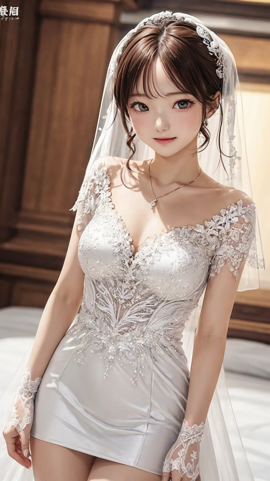 One piece wedding dress、Beautiful young wife、Super detailed、Particles of light:0.5、Shiny and smooth skin texture、First Night、Love each other、Beautiful clear eyes、Secret Love Affair、Sex、、Natural Texture、Short Hair、、Mature slender beauty、Small breasts、Dignified face、Love each other男と女、Nasty relationship、Place your hand on your chest、slouch