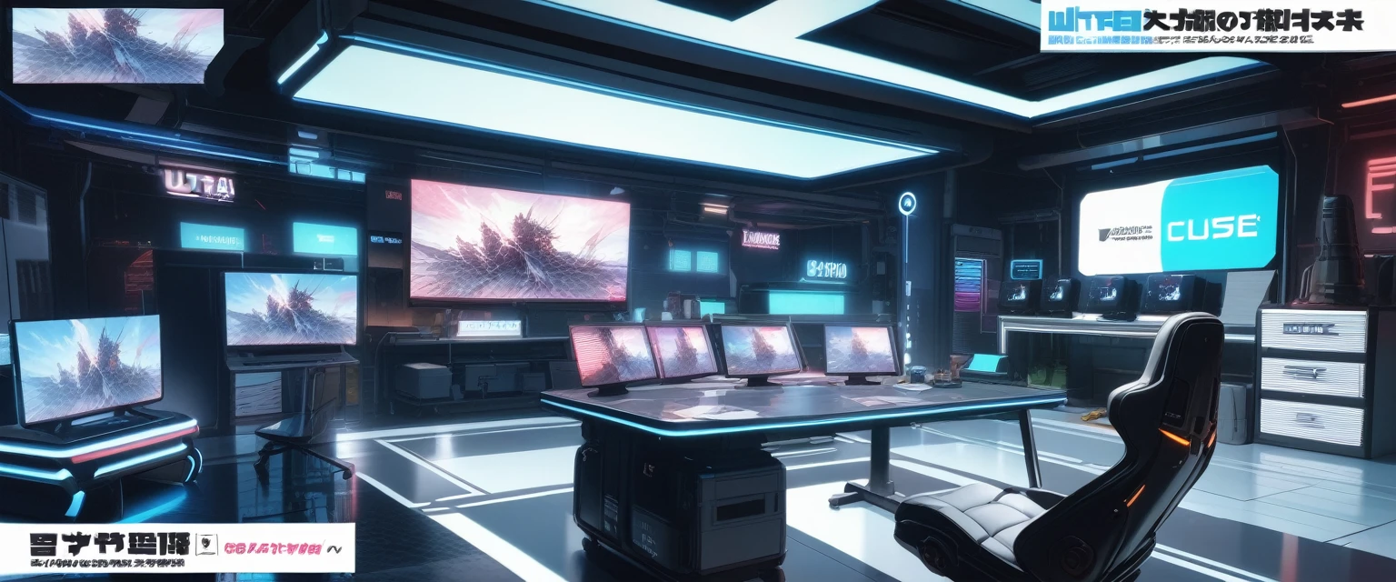 News studio, cyberpunk atmosphere, one tv show white color, desk
masterpiece, best quality, ultra detailed, highres,4k,(ultra-detailed:1.4) (illustration:0.5), (ray tracing,:0.8),(anime colored:0.7),(ai-generated:0.5),