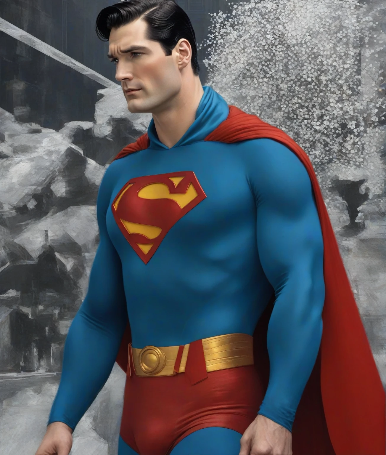 superman in art-deco design
