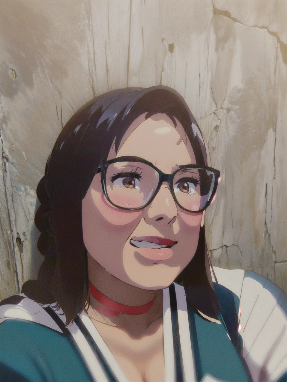 miyamizu_mitsuha, red bowtie,
jewelry, white yoga crop top, white yoga tight shorts, hands on chest,see-through, looking at viewer, hair ornament, choker, shy,
(masterpiece, top quality, best quality, official art, beautiful and aesthetic:1.2), (1 girl), extreme detailed, colorful, highest detailed,
(huge breasts:1.2, upper body, from below, cameltoe, ) white panties,
china city,street, sun, cloud, wall, leaning,