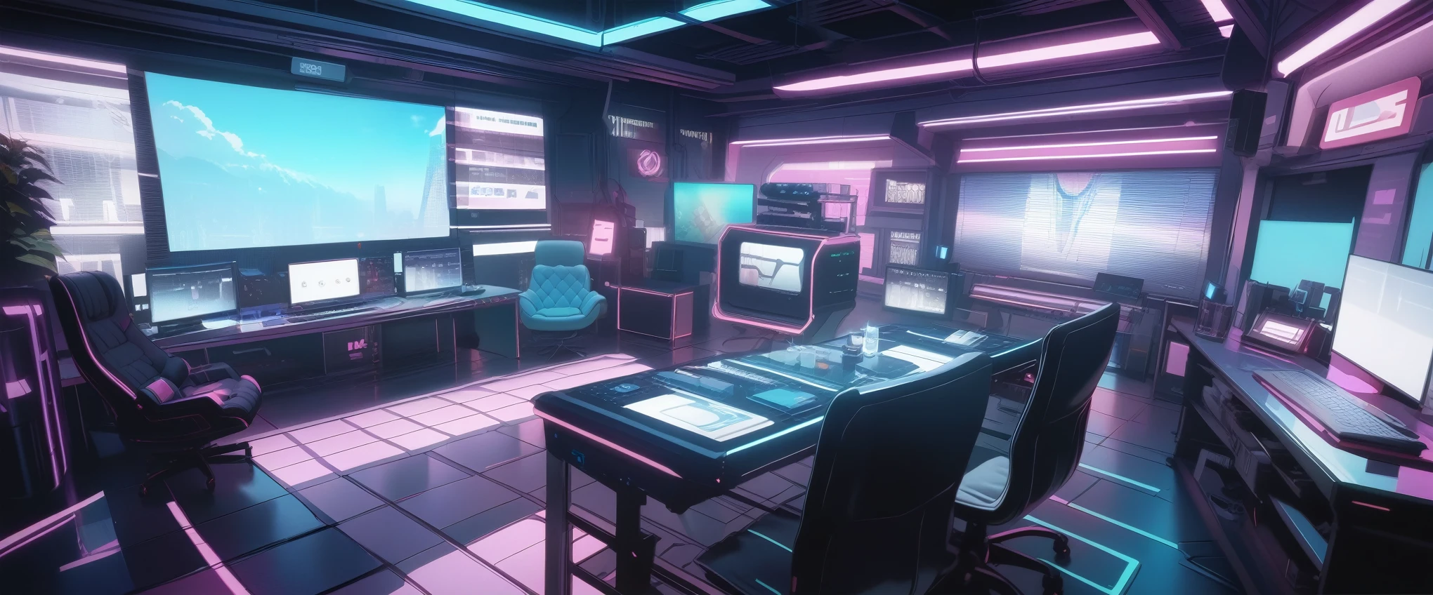 News tv studio, cyberpunk atmosphere, one tv show white color,
masterpiece, best quality, ultra detailed, highres,4k,(ultra-detailed:1.4) (illustration:0.5), (ray tracing,:0.8),(anime colored:0.7),(ai-generated:0.5),