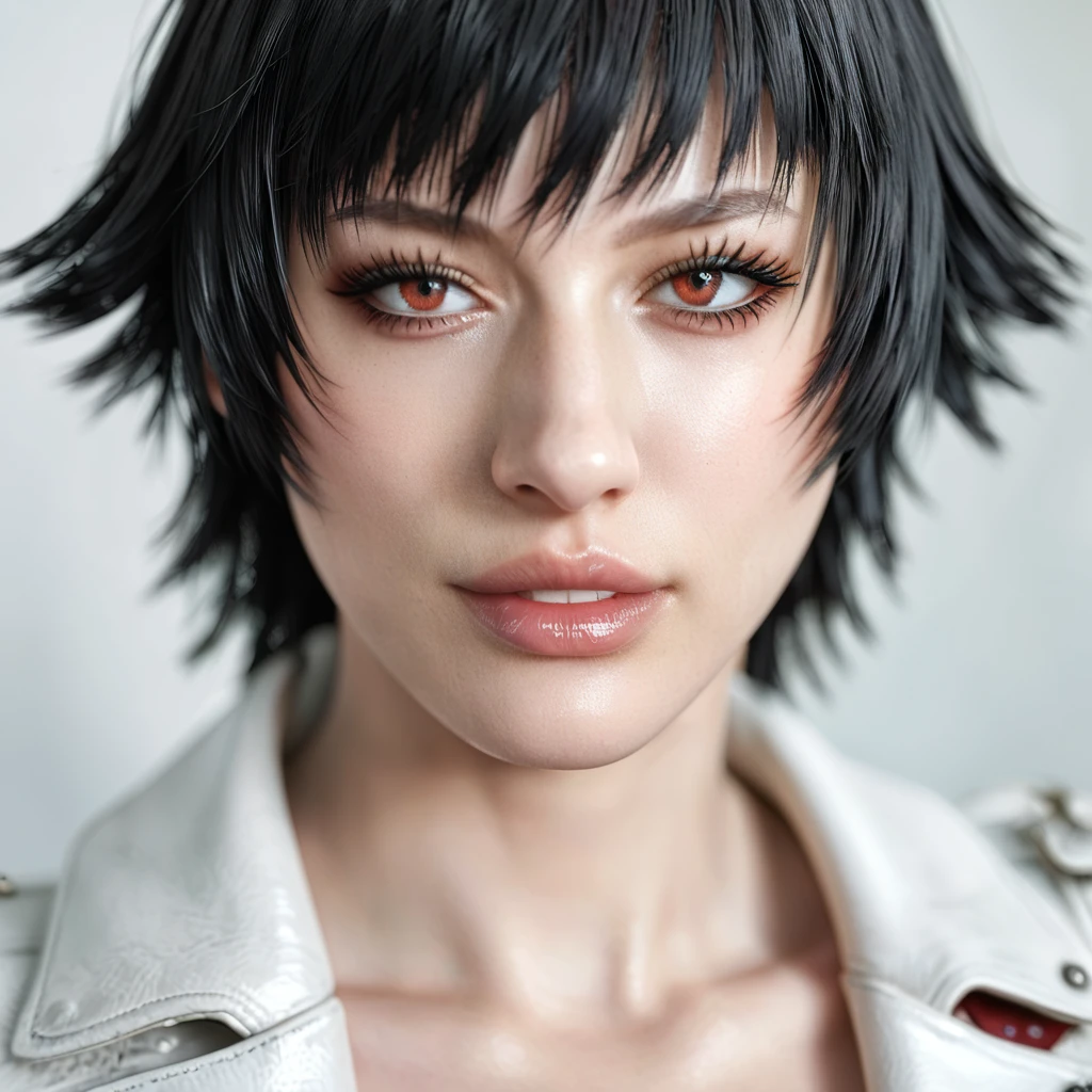 lady (from devil may cry 5:1.1), black panties, white jacket, perfect face
