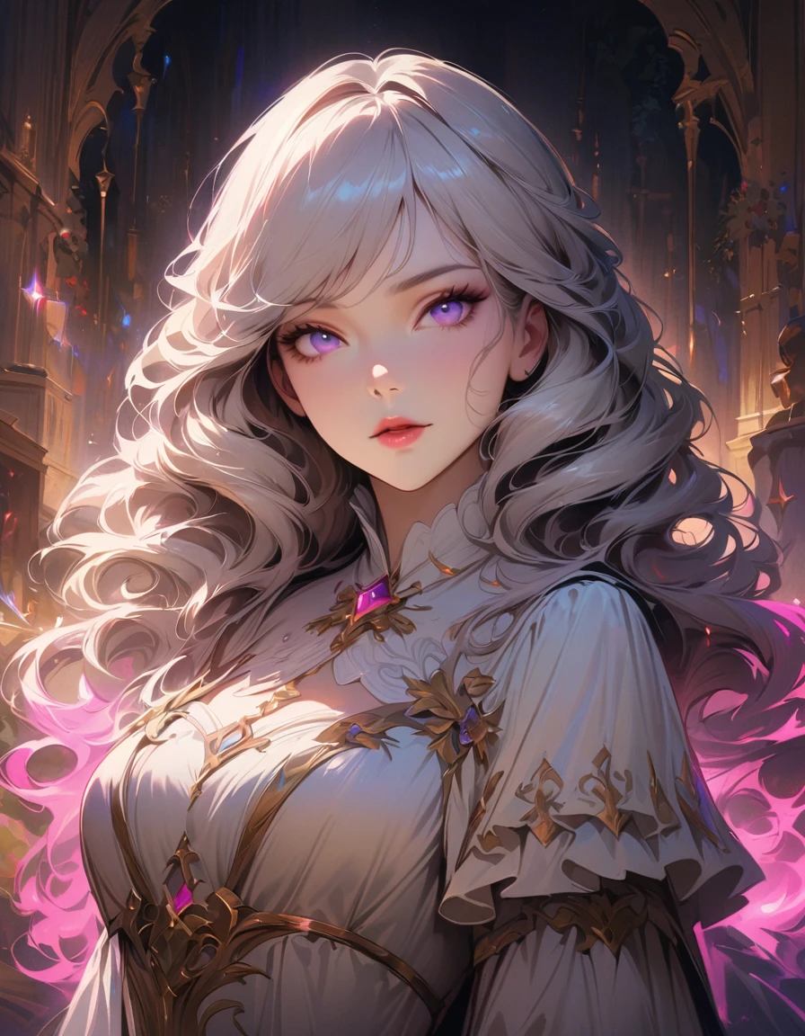(Best quality,4K,A high resolution,masterpiece:1.2),detailed,realistic,Beautiful girl,beautiful lady uniform,mesmerizing eyes,curly white hair,fine features,elegant pose,white renaissance dress,unearthly beauty,glowing aura,white lace eye mask,atmosphere of the aristocracy,soft lighting,bed colors, Pastel shades
