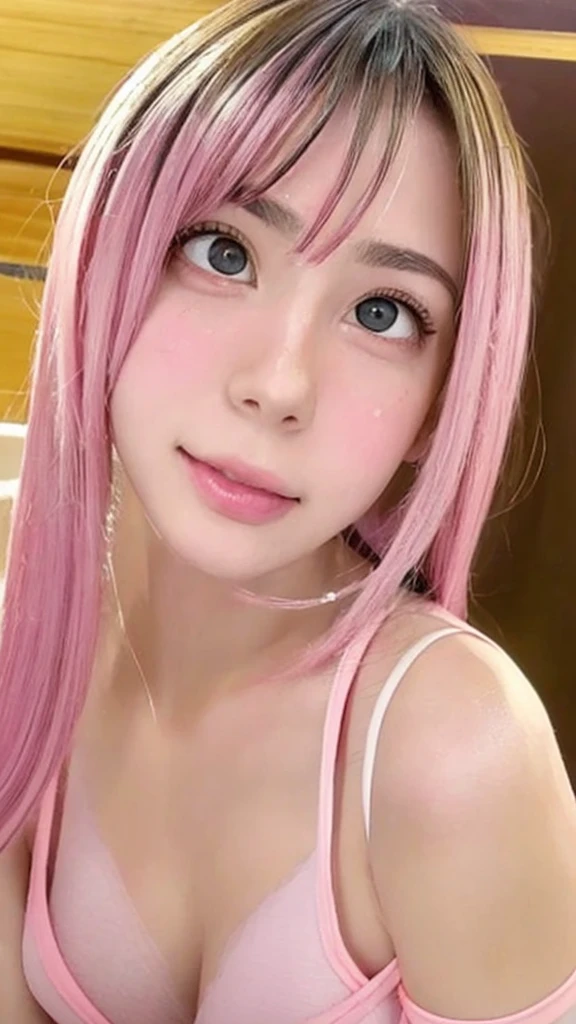 Dressed, (photo Realistic:1.4), (hyper Realistic:1.4), (Realistic:1.3), (Smoother lighting:1.05), (映画の照明Improvement of quality:0.9), 32k, One Girl,****************, Realistic lighting, Backlight, Light on the face, Ray Tracing, (Bright light:1.2), (Improvement of quality:1.4), (Highest quality real texture skins:1.4), Detailed drawn eyes, Face drawn in detail, quality eyes, (tired, Sleepy and satisfied:0.0), Face close-up, (Enhances the body line:1.1), (Enhances the beauty of skin texture:1.1)、tits、Big Breasts、Bare Chest、Beautiful small pink protruding nipples、Face kissing、Turn your kissing face towards me、Ahegao