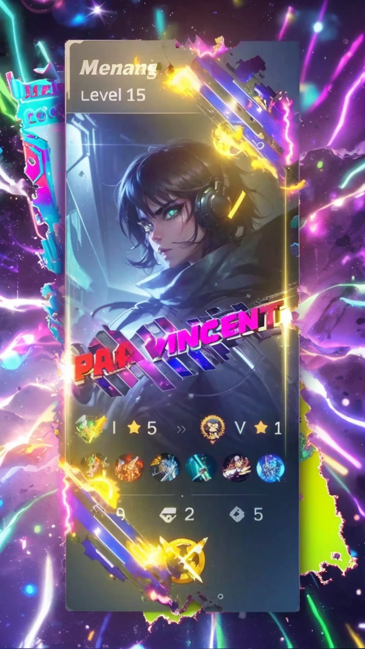 4 cards cartoon style, cyberpunk, short hair, thick eyebrows, digital punk, anime style 4K, short sleeve gaming clothes, black hair, computer room, overhead gaming headset