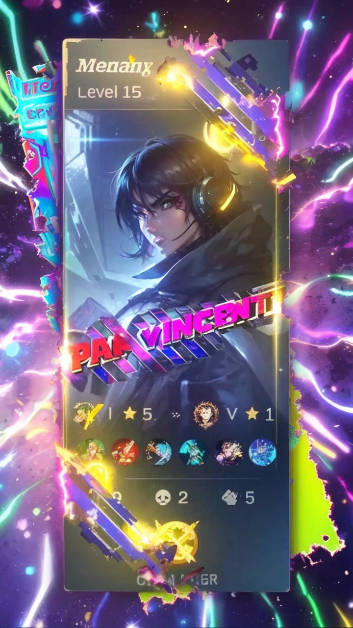 4 cards cartoon style, cyberpunk, short hair, thick eyebrows, digital punk, anime style 4K, short sleeve gaming clothes, black hair, computer room, overhead gaming headset