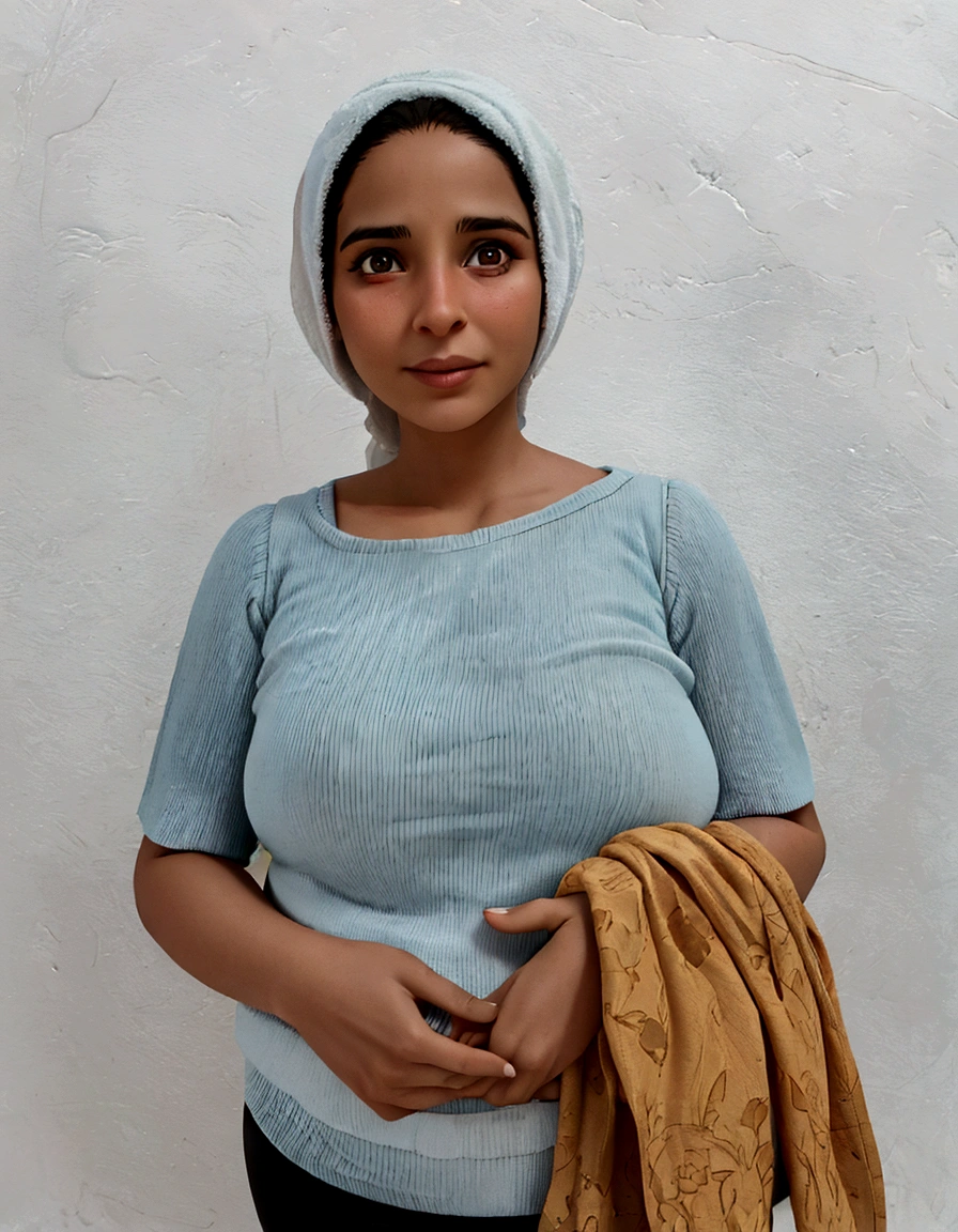 there is a woman standing with a towel on her lap, 30-year-old woman from cuba, 3 5 year brazilian mother, 30 years old woman, 3 0 years old woman, malika favre, taken in the early 2020s, photo of a woman, by Nándor Katona