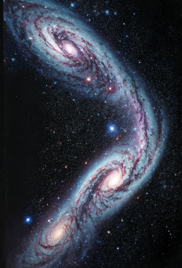Galaxy, universe, on a spaceship
