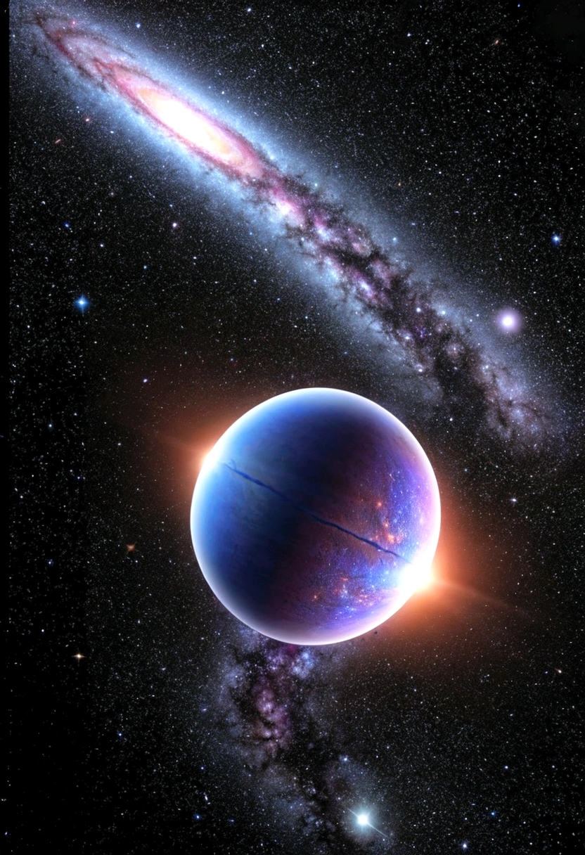Galaxy, universe, on a spaceship