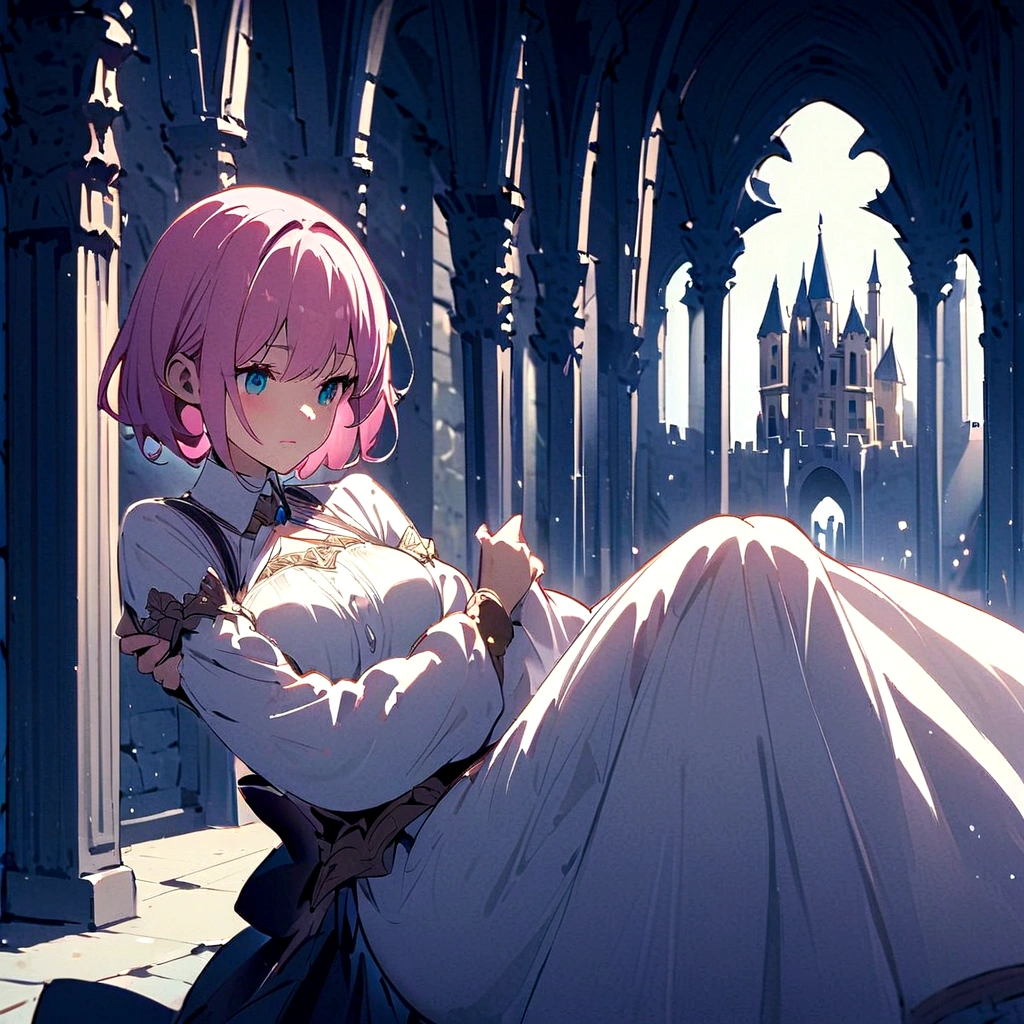 Princess carry、Princess carry、Princess carry、Princess carry、Princess carry、Princess carryで成人女性を運ぶ、Girl with pink hair、Inside the castle、Gracefully、Run through