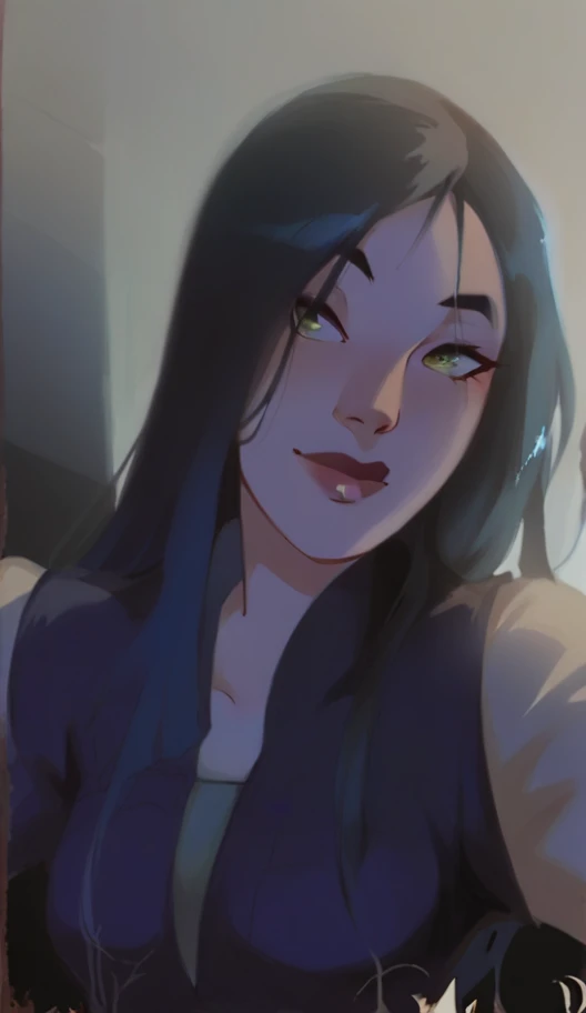 mulan with bangs asian green eyes,seducing gaze ,beautiful young woman wearing tight skirt , jeans costume