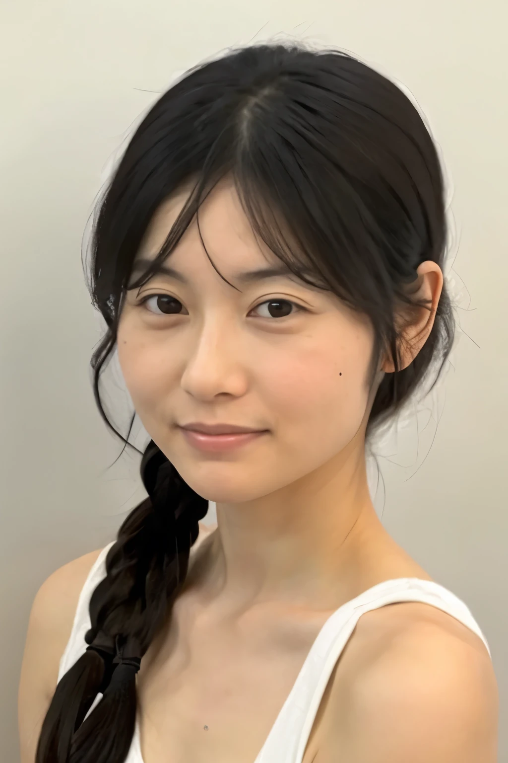 (High reality photograph, high resolusion), Skinny Japanese lady, 30 years old, cute face, detailed face, detailed eyes, various hair style, skinny figure, correct body anatomy, ((looking straight ahead)), facing the camera directly, single photo, a photo captured the best moment expressing the beauty and brains, ((with simple background))