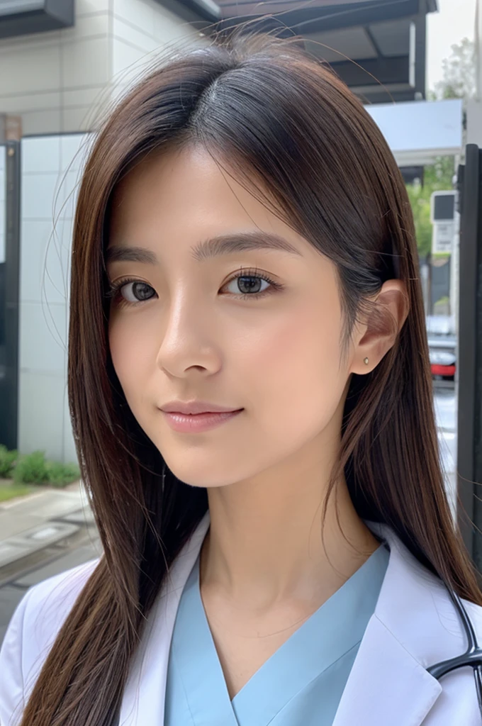 ((Highest quality)), ((masterpiece)), (detailed),Perfect Face,Japanese,Female doctor,White