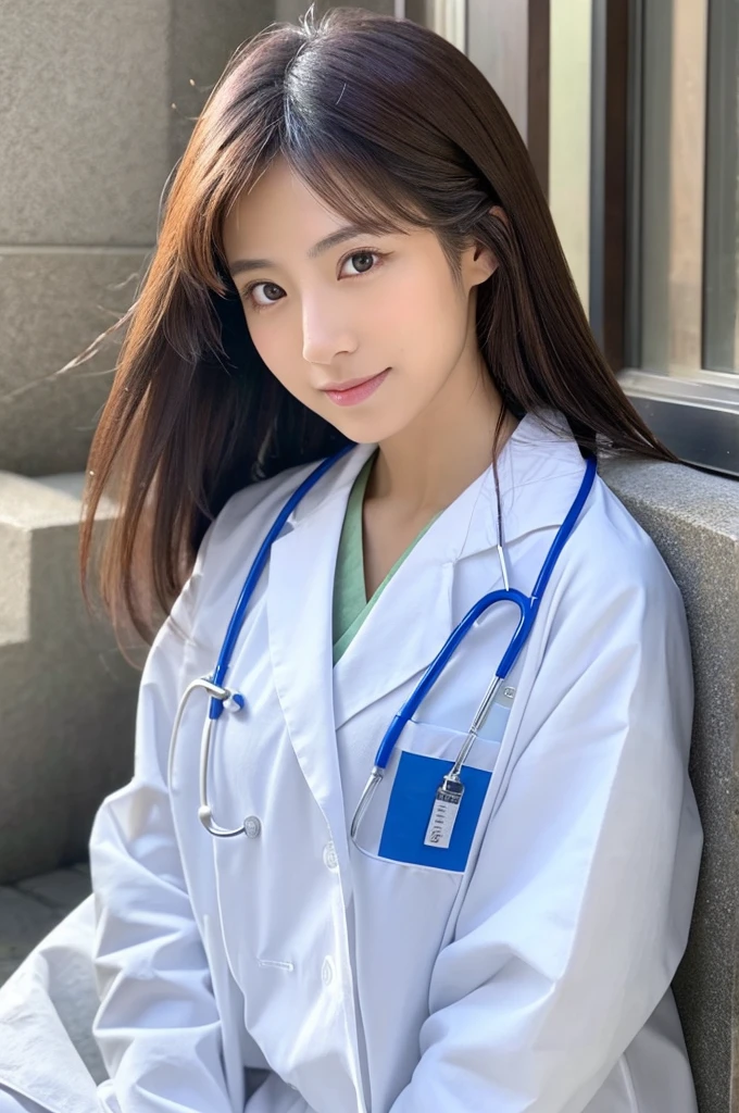 ((Highest quality)), ((masterpiece)), (detailed),Perfect Face,Japanese,Female doctor,White