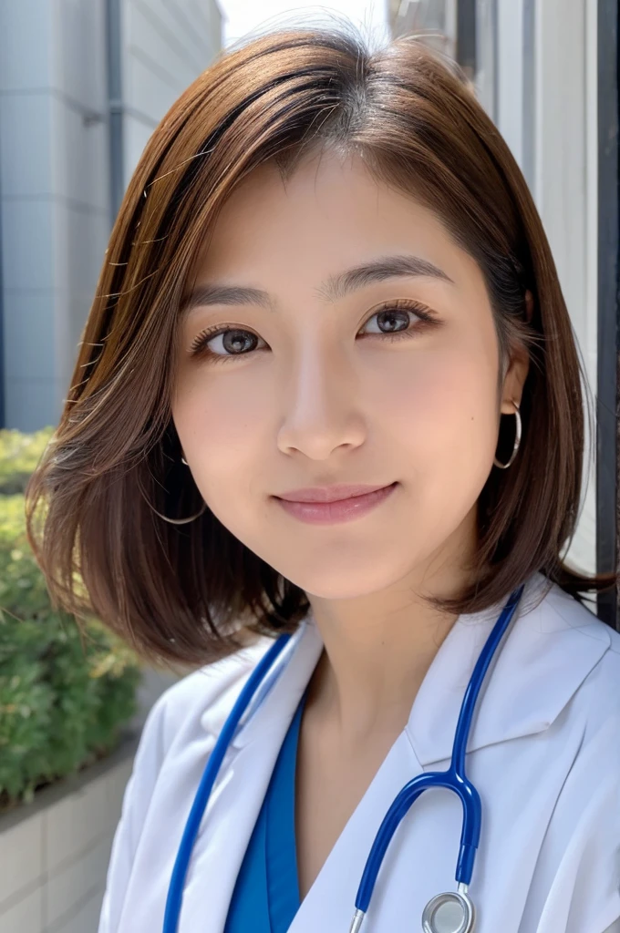((Highest quality)), ((masterpiece)), (detailed),Perfect Face,Japanese,Female doctor,White