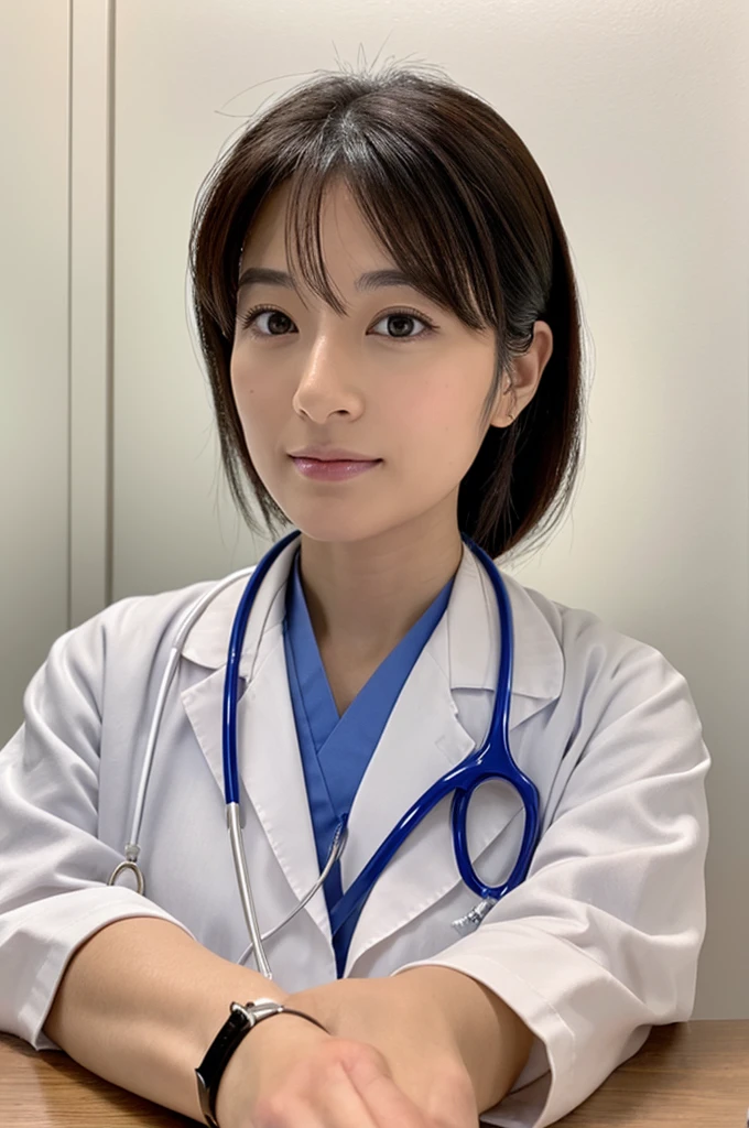 ((Highest quality)), ((masterpiece)), (detailed),Perfect Face,Japanese,Female doctor,White