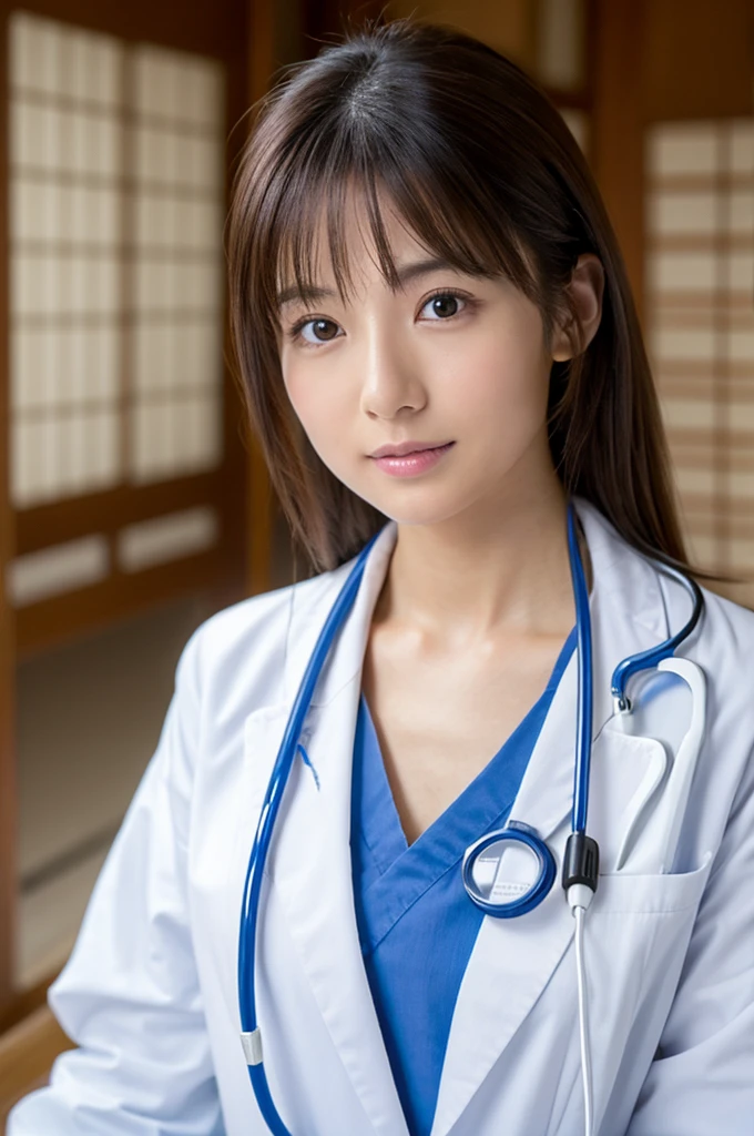 ((Highest quality)), ((masterpiece)), (detailed),Perfect Face,Japanese,Female doctor,White