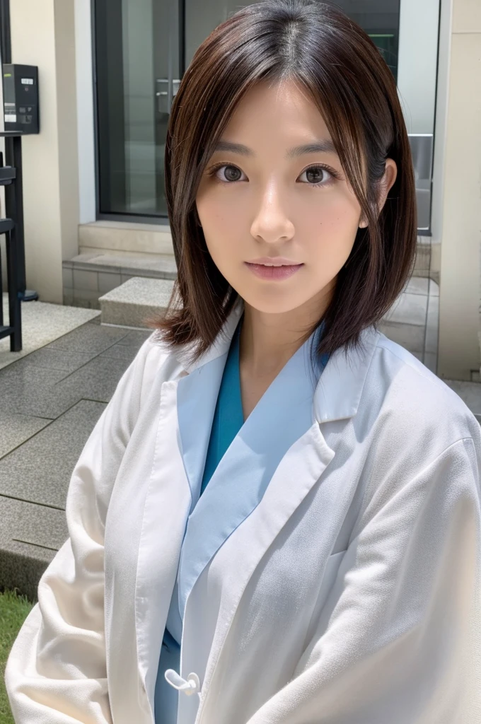 ((Highest quality)), ((masterpiece)), (detailed),Perfect Face,Japanese,Female doctor,White
