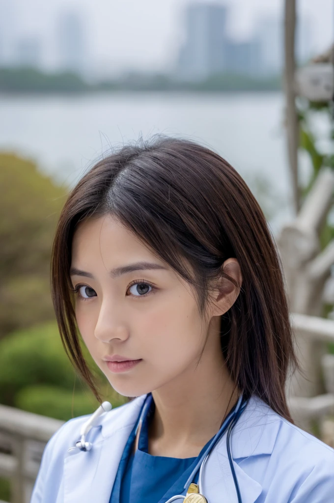 ((Highest quality)), ((masterpiece)), (detailed),Perfect Face,Japanese,Female doctor,White