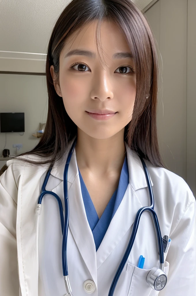 ((Highest quality)), ((masterpiece)), (detailed),Perfect Face,Japanese,Female doctor,White