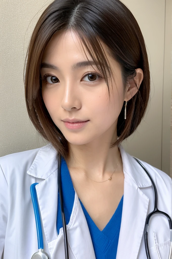 ((Highest quality)), ((masterpiece)), (detailed),Perfect Face,Japanese,Female doctor,White