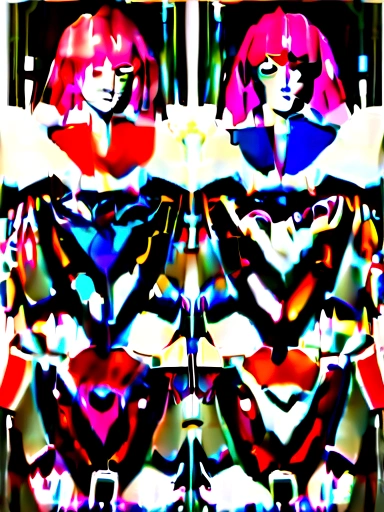 Hot girl, pink hair, red with shame, school cloathing Personagem DS,Woman, styled, 3d,with straight brown hair , blue colored eyes, clothes in bank colors, cerulean, with the initials DS on clothing initials DS on adult clothing, role model, styled descolada, DS ,Woman 18 anos,realistic human model biting her lips