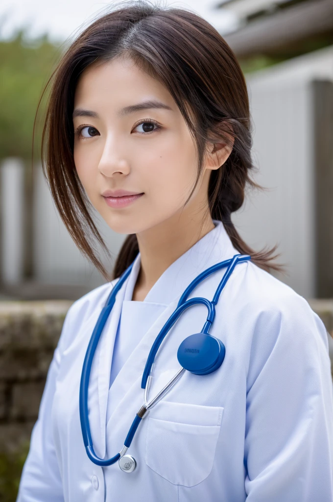 ((Highest quality)), ((masterpiece)), (detailed),Perfect Face,Japanese,Female doctor,White