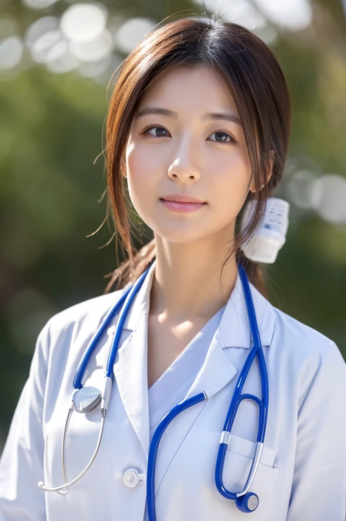 ((Highest quality)), ((masterpiece)), (detailed),Perfect Face,Japanese,Female doctor,White