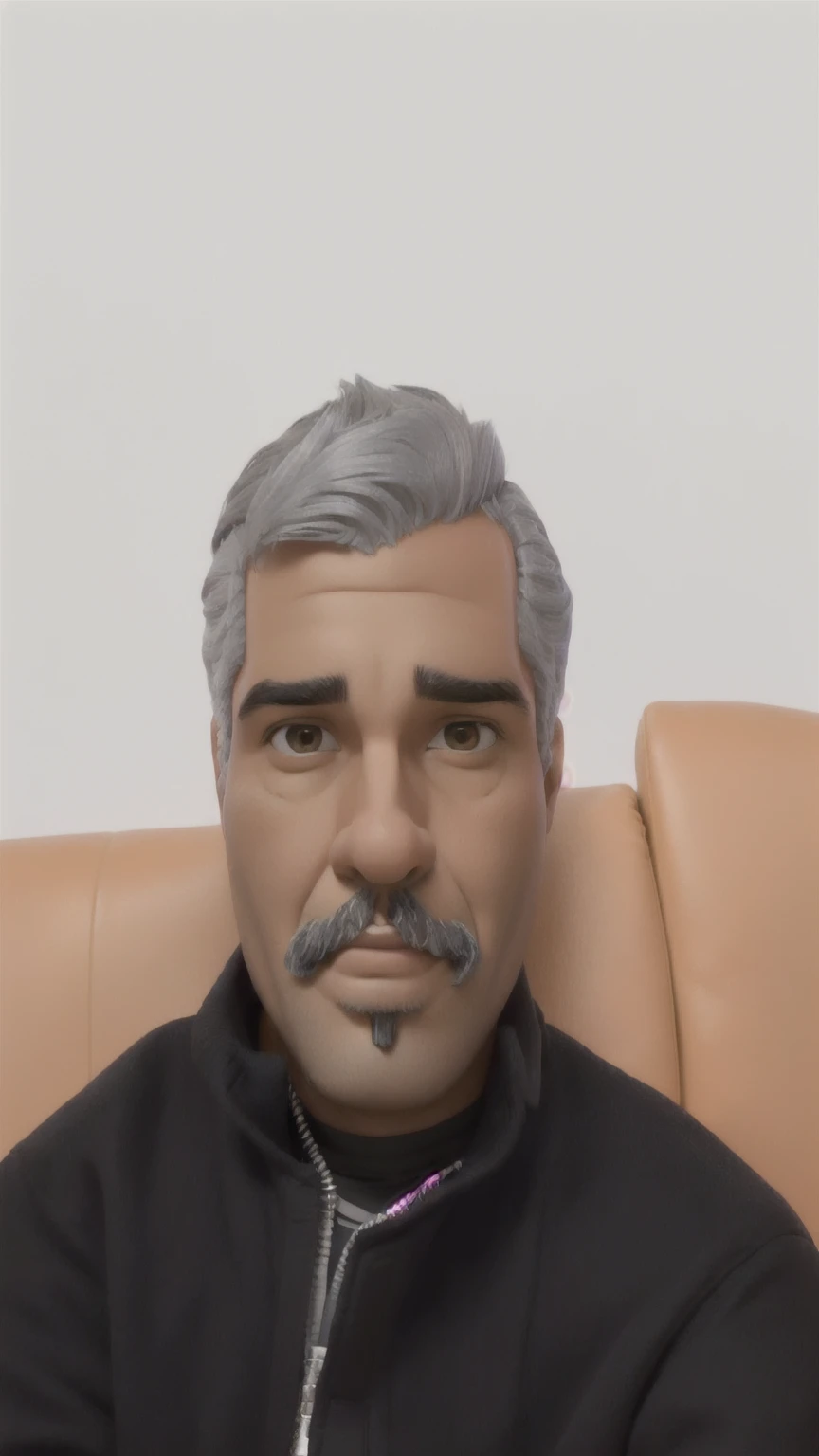 There is a man sitting on a sofa in a black jacket, profile image, photo realist, José Miguel Roman France, carmelo blandino, ronaldo luis nazario de lima, henrique alvim corrêa, (age 38), vitor maristane, 4 0 years old man, 5 0 years old man, david rios ferreira