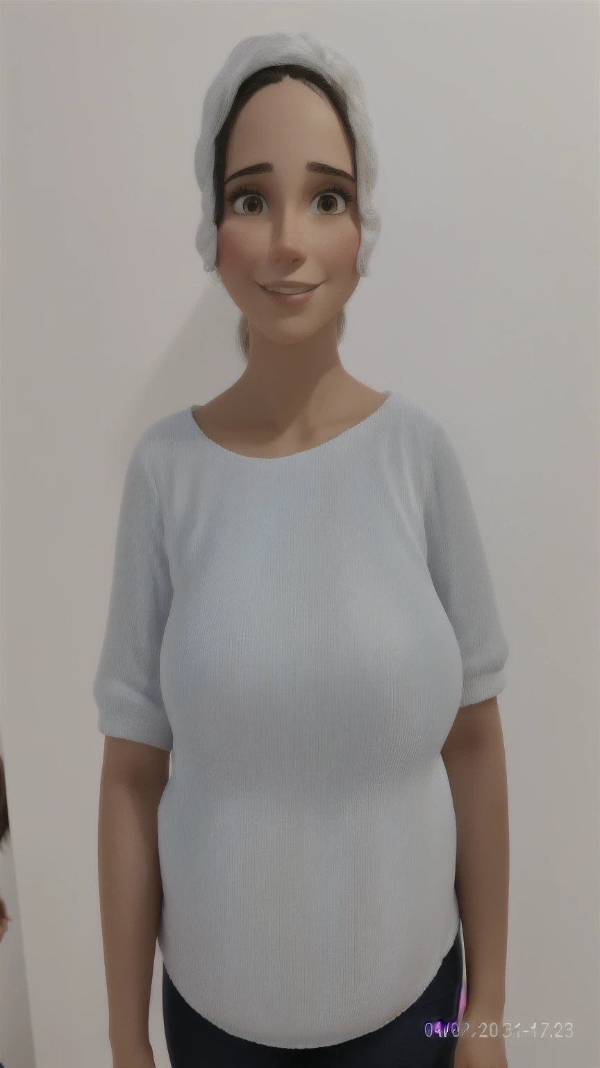 woman standing in front of a white wall with a white wall behind her, 30-year-old woman from cuba, frontal image, powder Nándor Katona, 3 Brazilian mother of 5 years, Foto de uma mulher, malika favre, centre image, 30 year old woman, 30 year old woman, front pose, pilar