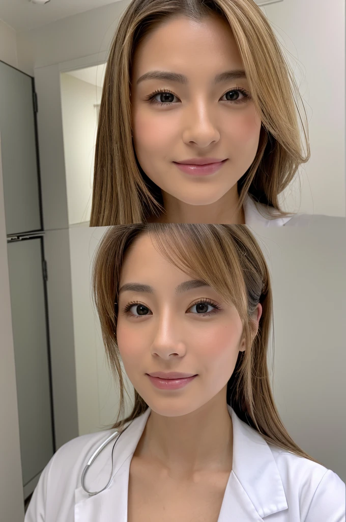 ((Highest quality)), ((masterpiece)), (detailed),Perfect Face,Japanese,Female doctor,White,Beauty