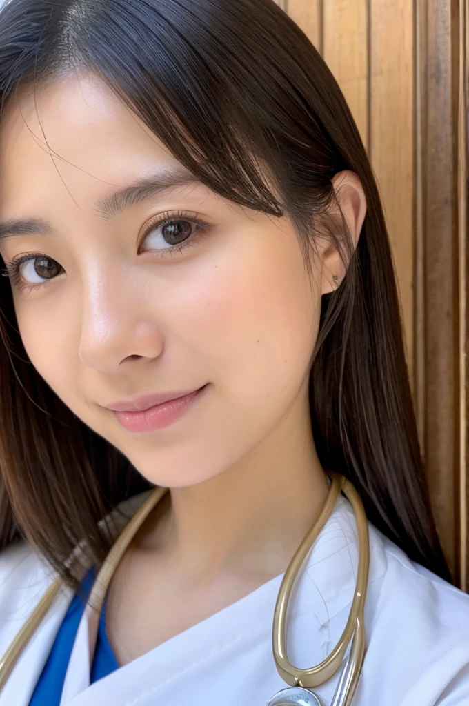 ((Highest quality)), ((masterpiece)), (detailed),Perfect Face,Japanese,Female doctor,White,Beauty