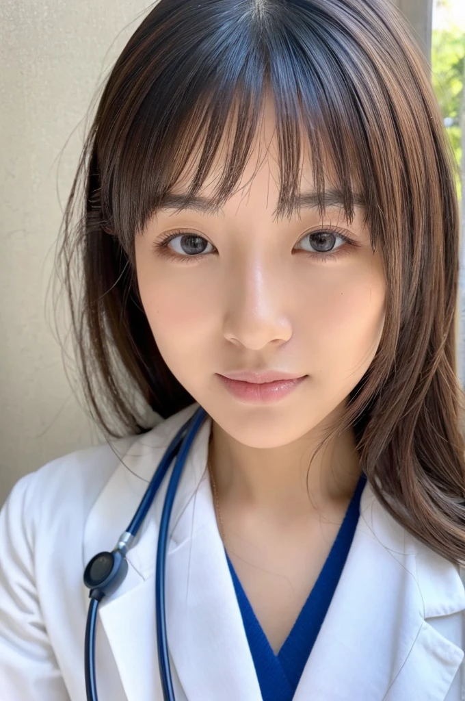 ((Highest quality)), ((masterpiece)), (detailed),Perfect Face,Japanese,Female doctor,White,Beauty