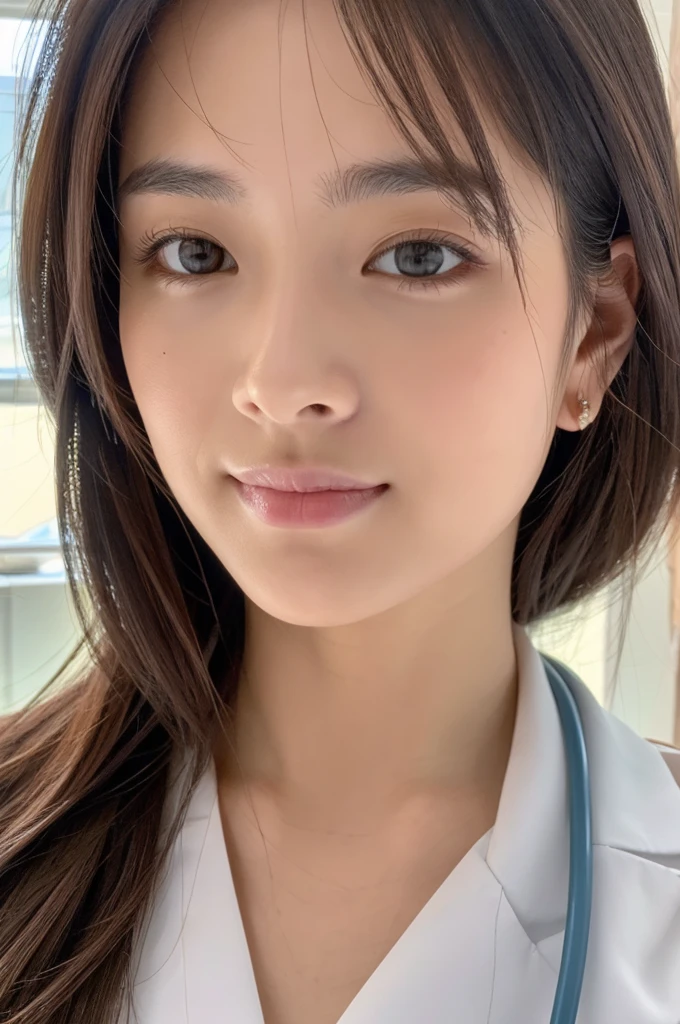 ((Highest quality)), ((masterpiece)), (detailed),Perfect Face,Japanese,Female doctor,White,Beauty