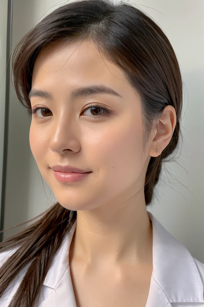 ((Highest quality)), ((masterpiece)), (detailed),Perfect Face,Japanese,Female doctor,White,Beauty