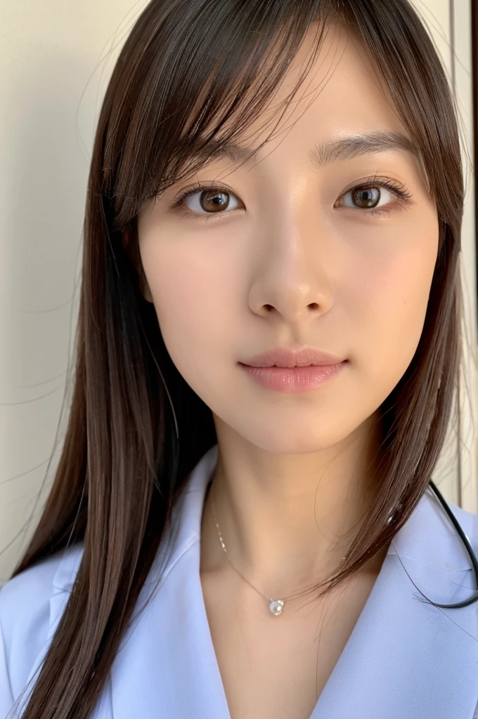 ((Highest quality)), ((masterpiece)), (detailed),Perfect Face,Japanese,Female doctor,White,Beauty