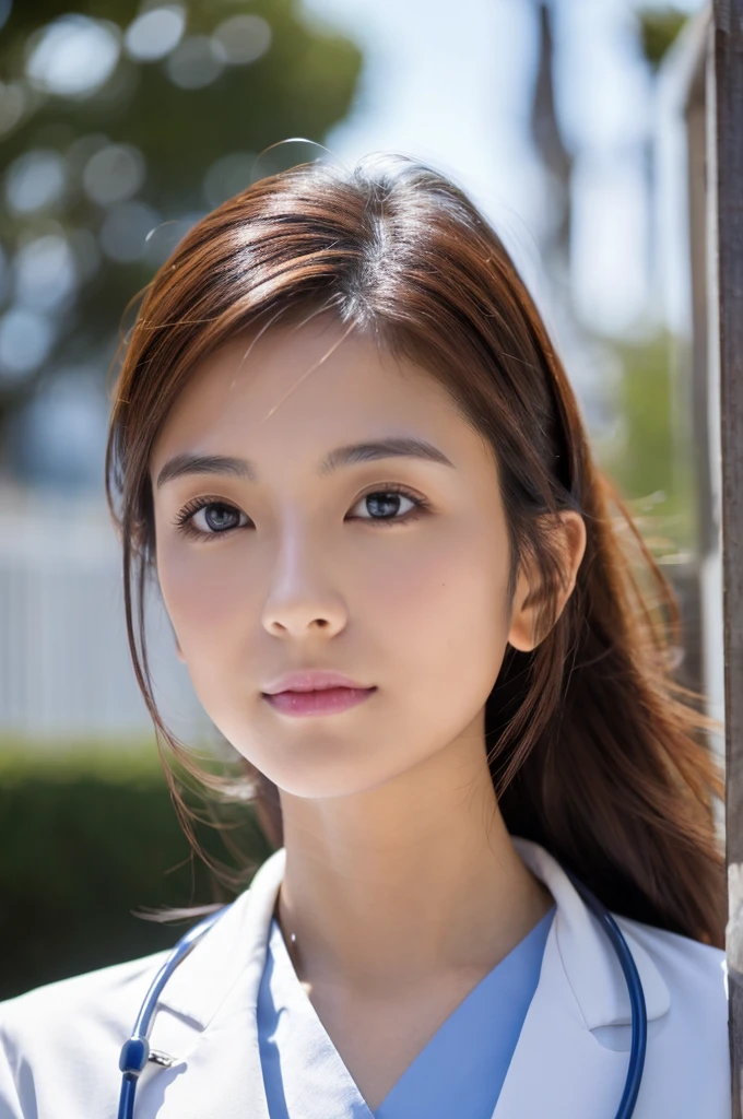 ((Highest quality)), ((masterpiece)), (detailed),Perfect Face,Japanese,Female doctor,White,Beauty