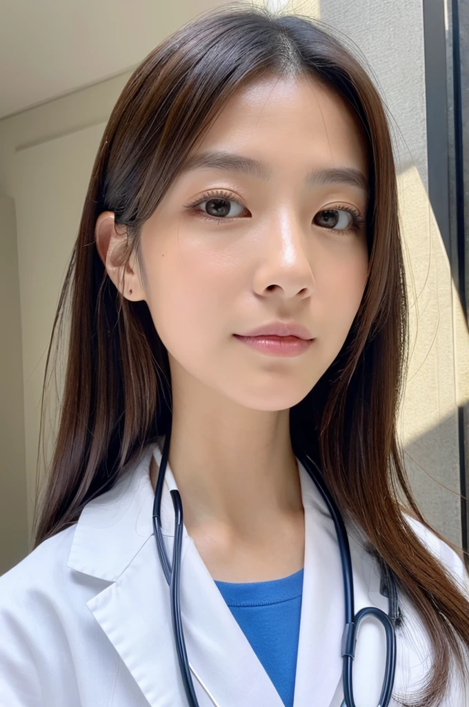 ((Highest quality)), ((masterpiece)), (detailed),Perfect Face,Japanese,Female doctor,White,Beauty