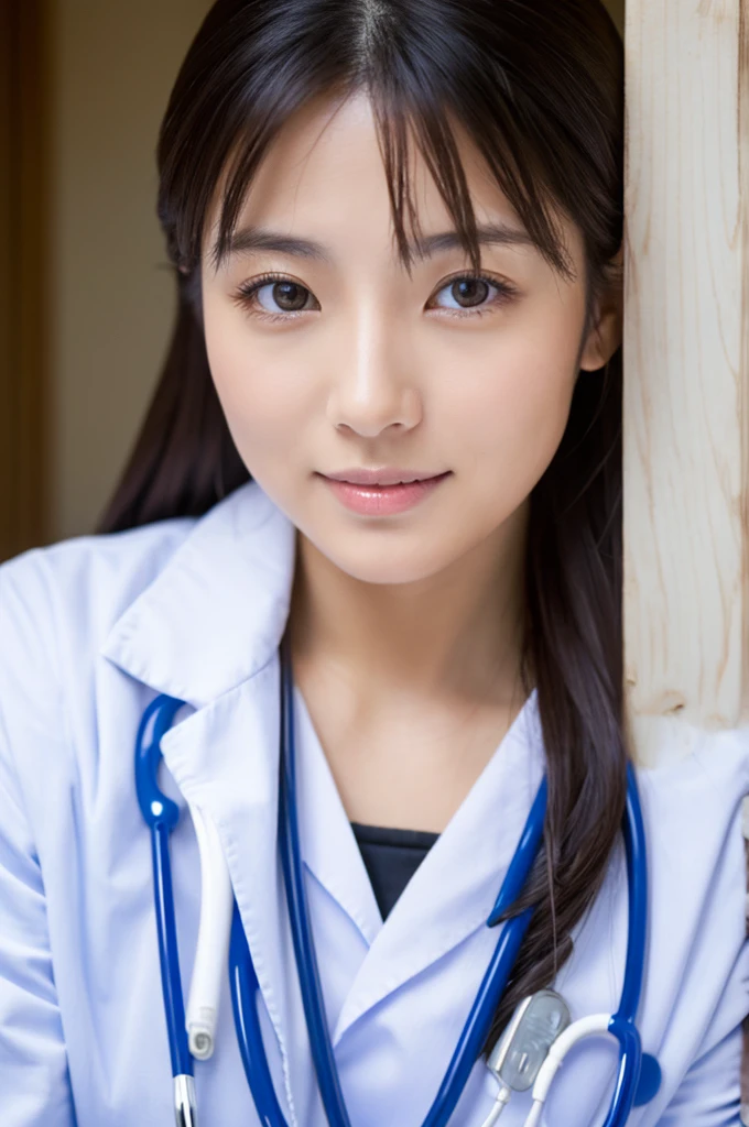 ((Highest quality)), ((masterpiece)), (detailed),Perfect Face,Japanese,Female doctor,White,Beauty