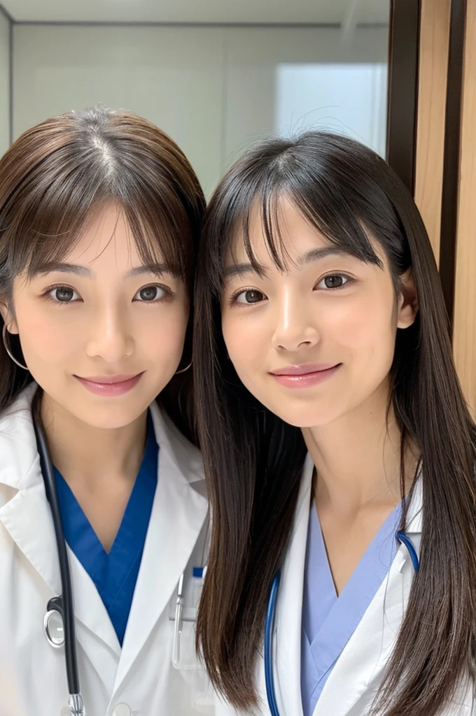 ((Highest quality)), ((masterpiece)), (detailed),Perfect Face,Japanese,Female doctor,White,Beauty