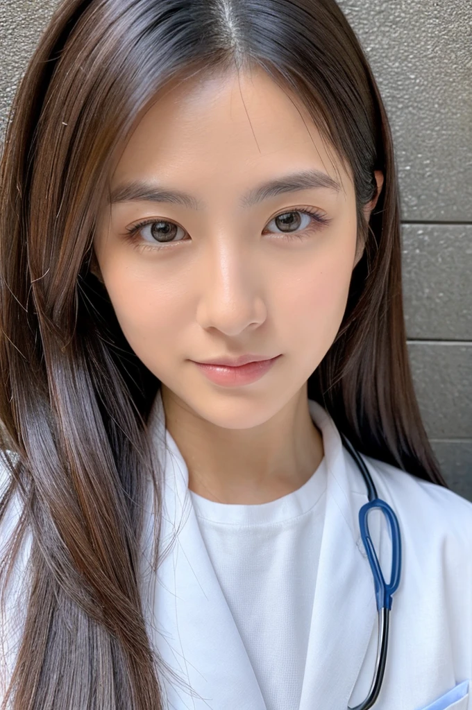 ((Highest quality)), ((masterpiece)), (detailed),Perfect Face,Japanese,Female doctor,White,Beauty