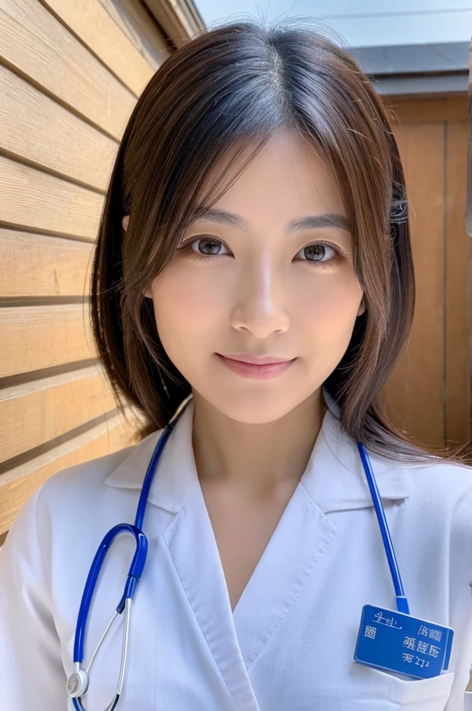 ((Highest quality)), ((masterpiece)), (detailed),Perfect Face,Japanese,Female doctor,White,Beauty