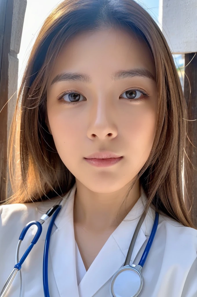((Highest quality)), ((masterpiece)), (detailed),Perfect Face,Japanese,Female doctor,White,Beauty