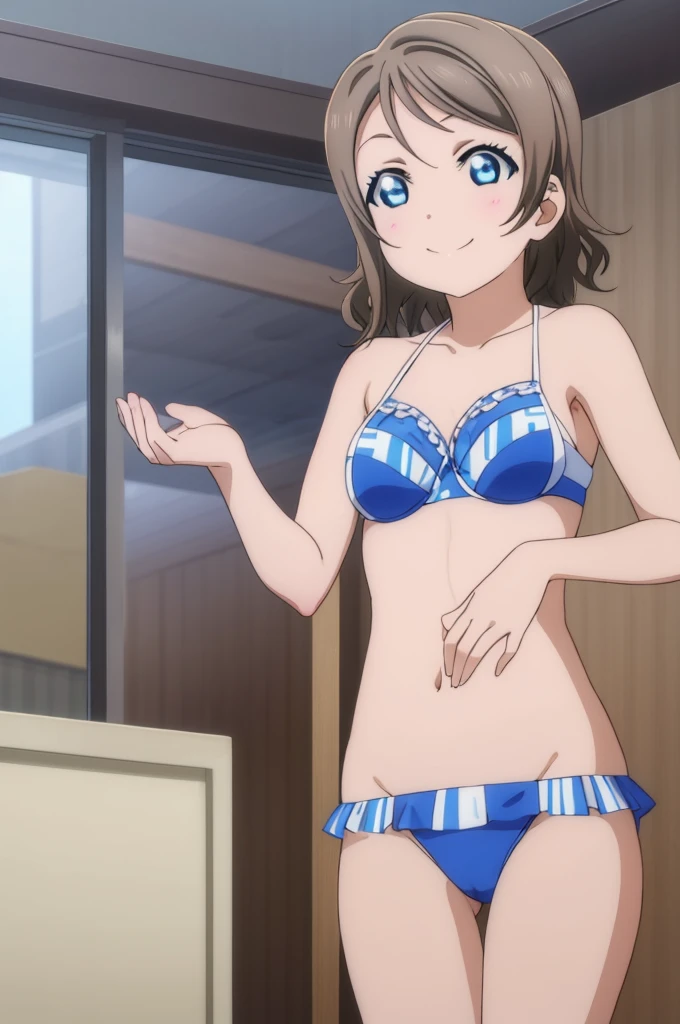 (((pixel-perfect, detail-perfect))), solo, 1girl, you watanabe, eyes azzur, smile, bikini, sauna, armpit, big filesize, ultra High Qality