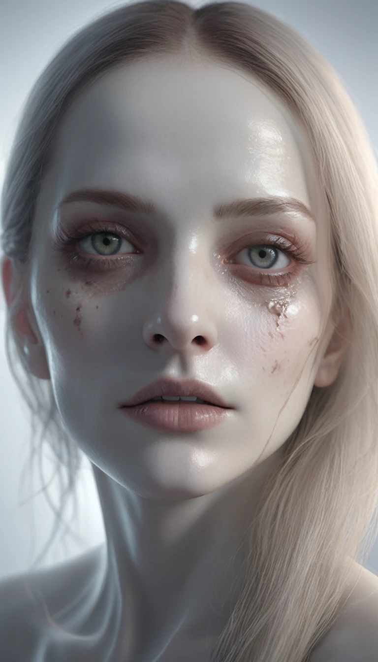 a pale, cadaverous face staring back at me, PICTURE REALISTIC, high resolution, 8K