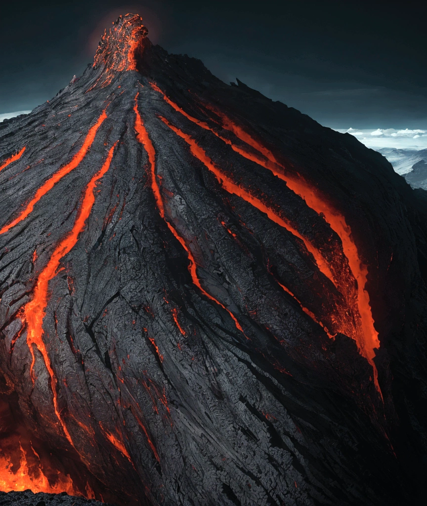 (extremely detailed 8k wallpaper), a medium shot photo of Grim dressed as a scary masked lava-supervillain in an orange armour made of white glowing armour from marvel, theme, intricate, high detail, dramatic, mountain with lava running down the mountain in the background